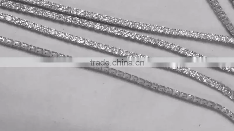 Hot sale 925 Sterling Silver Created Blue &White CZ Sapphire Tennis Bracelet