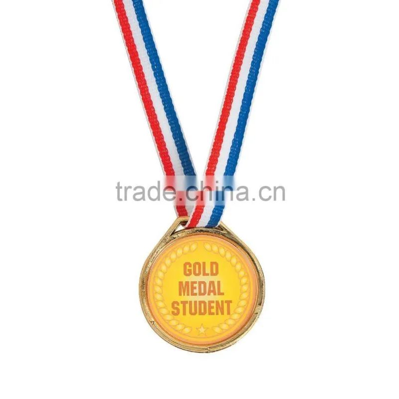 Fashion Unique Award Custom Cheap Plastic Honor Commemorative Patriotic Medal on a Nylon Ribbon with an All American printed