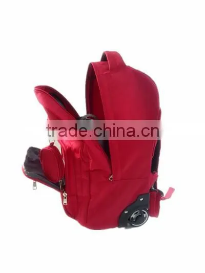 2015 hot design Polyester school trolley bag with bright color for student
