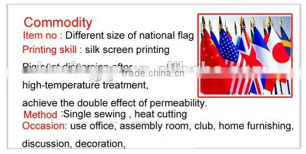 75D polyester flag with best quality,14*21cm Russia table flag,country flag
