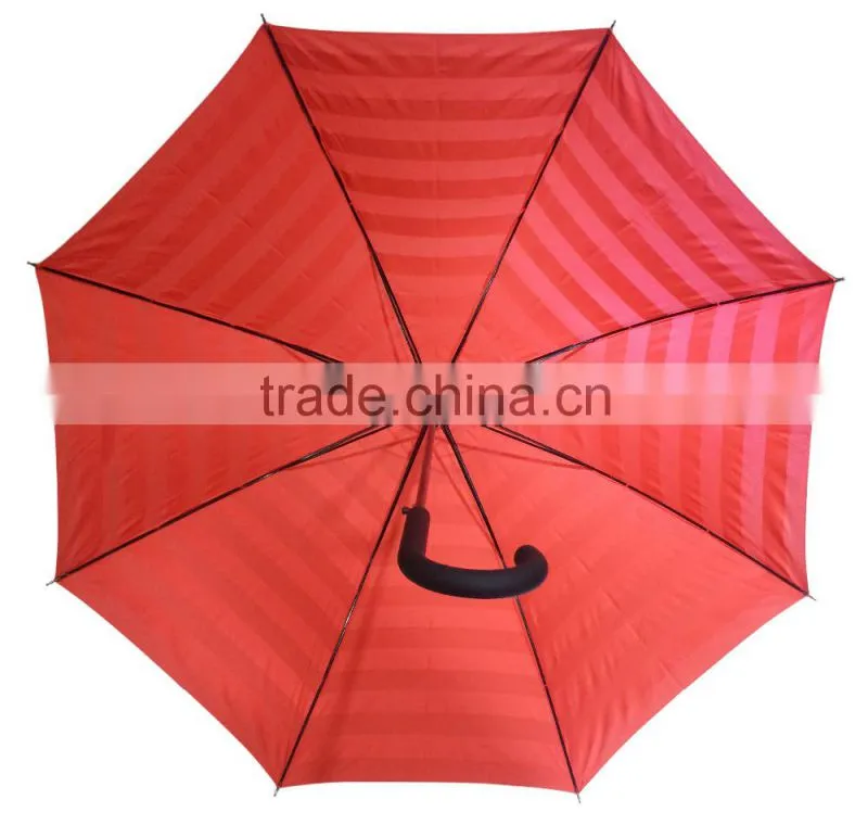 Fashion red and pink Stripes Lines Pattern Automatic Windproof Rainproof straight Umbrella