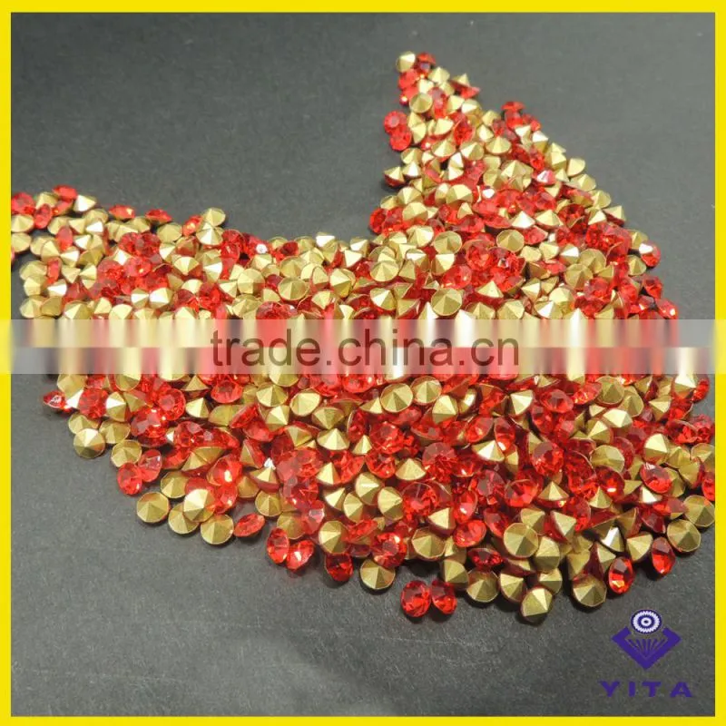 China wholesale SS12 white glass stone point back chaton