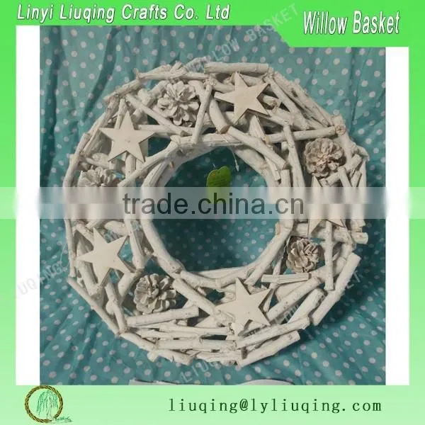 wholesale decorative Christmas round willow wicker wreath