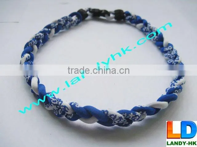 Anion Titanium Baseball Sports Tornado Necklace, Nylon Fabric