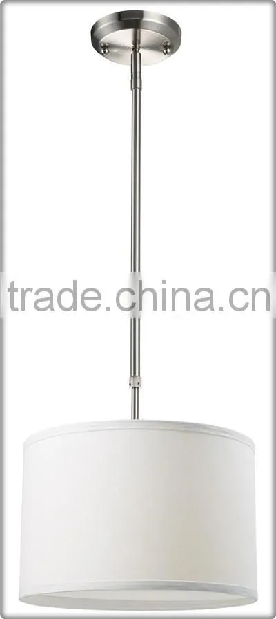 UL CUL Listed Drum Fabric Hanging Lamp In Brushed Nickel Finish C20069