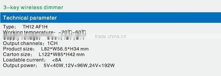 DC5V/12V/24V ABS shell 3-key wireless controller/Dimmer for led strip light