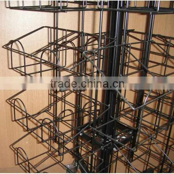 four sides floor spinning tissue display stand with more capability