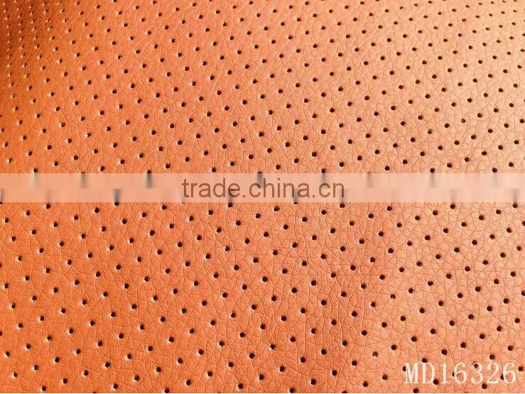 Pu punched leather for car seat upholstery