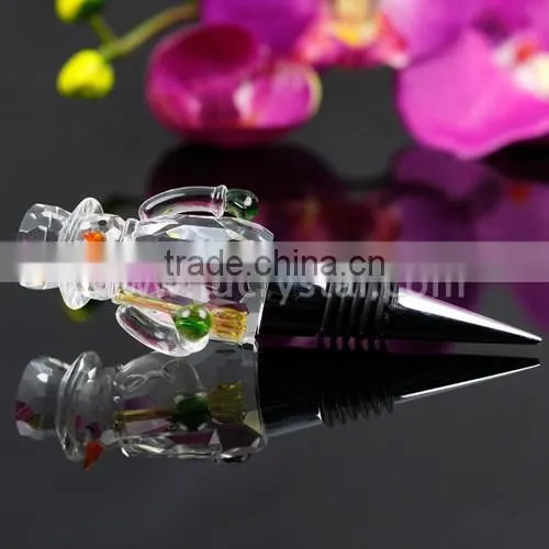 Bottle decorative transparent crystal ball wine stopper