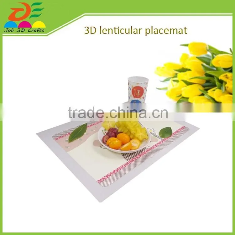 Custom lenticular plastic 3D placemats of animal