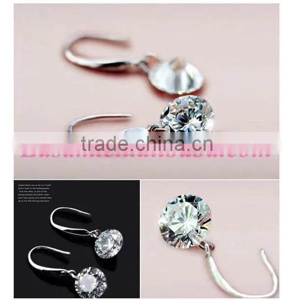 2016 Fashion silver zircon jewelry,wholesale earring jewelry