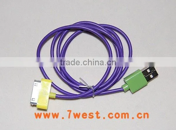 colorful usb data charger cable for iphone/ipad/ipod