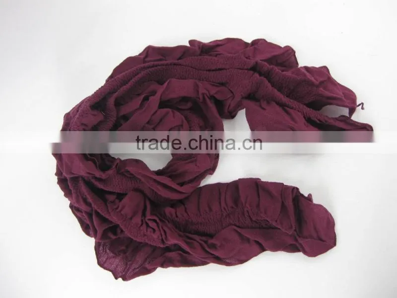 STOCK ITEM fashion elastic 100% acrylic scarf aubergine scarves