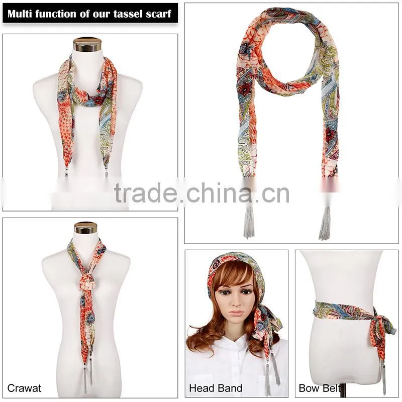 2015 Fashion Paisley Print Lightweight Infinity Loop Scarf