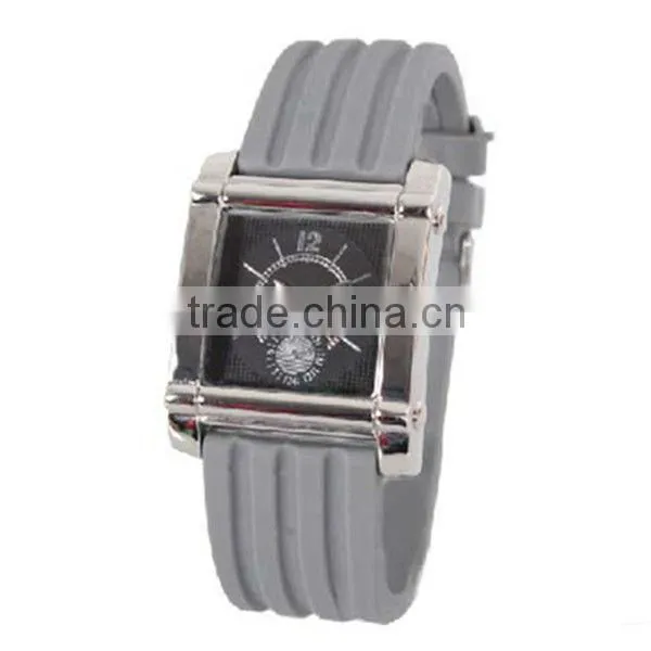 2013 water resistant sport chronograph rubber watch with square alloy case