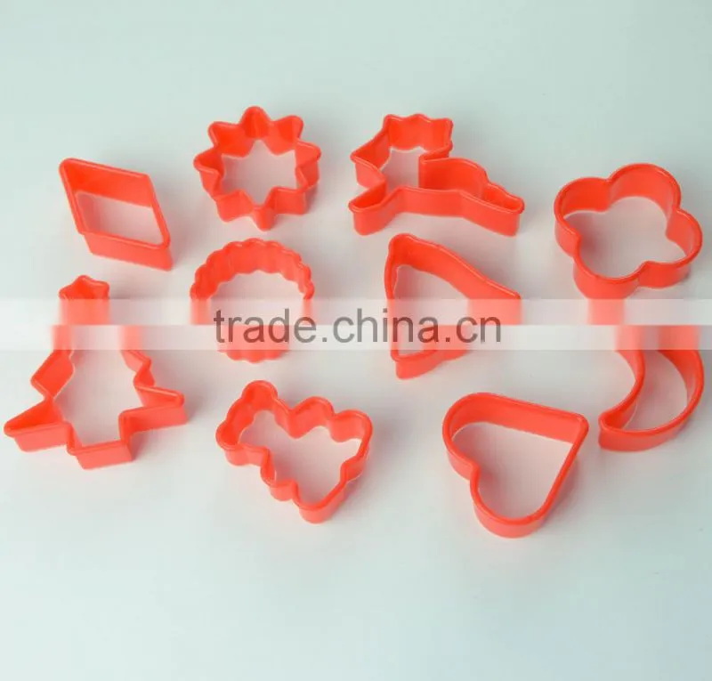 Best design red color plastic cookie cutter set