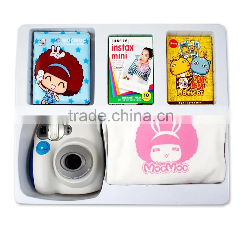 Beautiful Gift Package Fujifilm Instax Mini 7s Instant Film Blue Color Camera