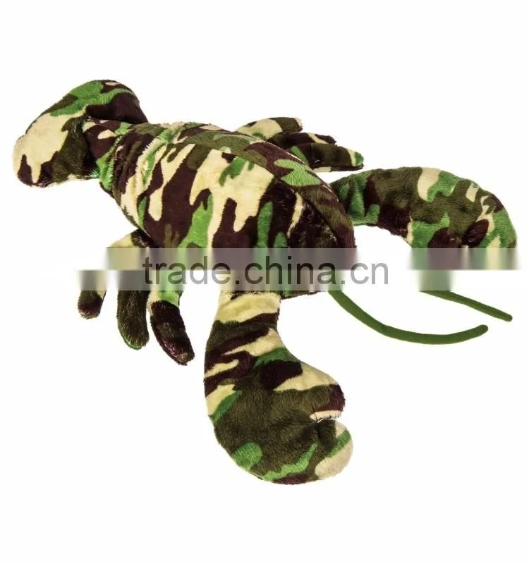 St green camo lobster plush toy lobster pillow for baby creative color army green toys