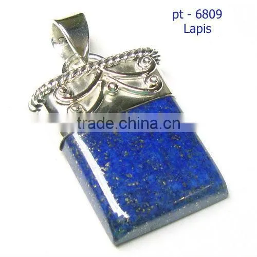 925 stamped sterling silver tibetan turquoise semi precious gemstone pendant