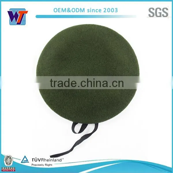2015 wool green with string for men army beret cap
