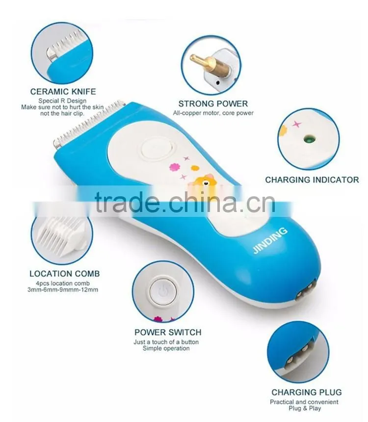 JINDING Electric Baby Kids Hair Clipper Ceramic Blade Rechargeable Shaver Trimmer Children Hair Cutting Machine