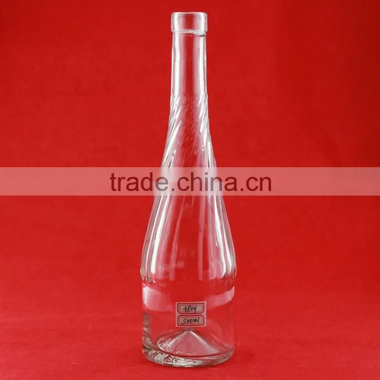 Handcraft glass bottle custom shape fruit juice glass bottle 300ml frosted glass bottle
