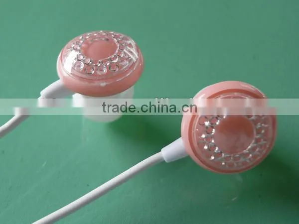 Fashion colorful earphone & headphone with big dimond decorative