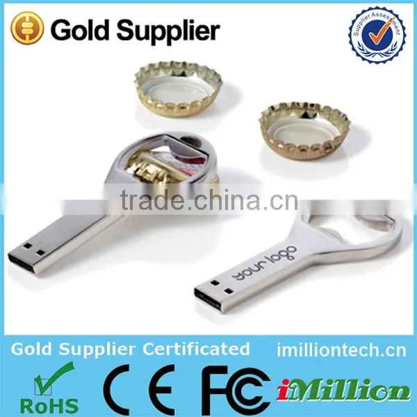 Hot Sale Metal bottle opener usb flash drive with laser engraved logo