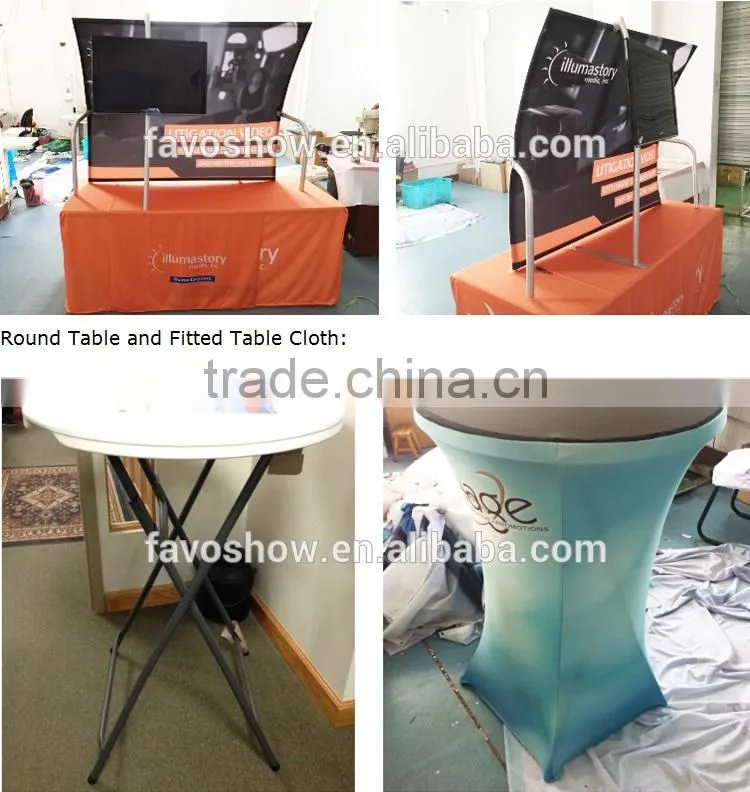 Flame Retardant Trade Show Stretch Polyester Table Cloth