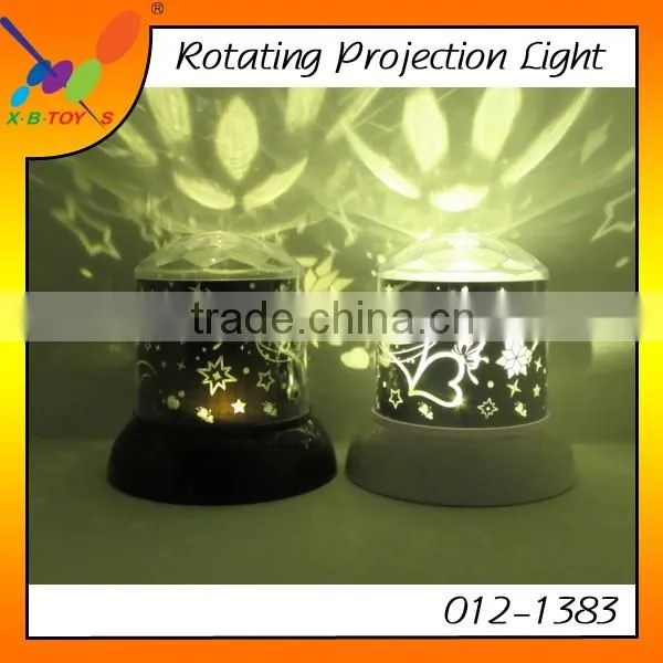 Hot selling New Year Gift Rotating Projection Light LED Change colors Projector Night Light with 4 pcs Batteries or USB Line