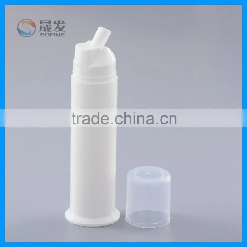 Transparent color 100g Empty plastic airless pump toothpaste bottle