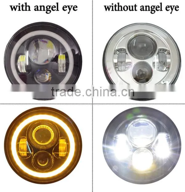 7 inch round led headlight 12v 24v for car or motor meet E-mark standard