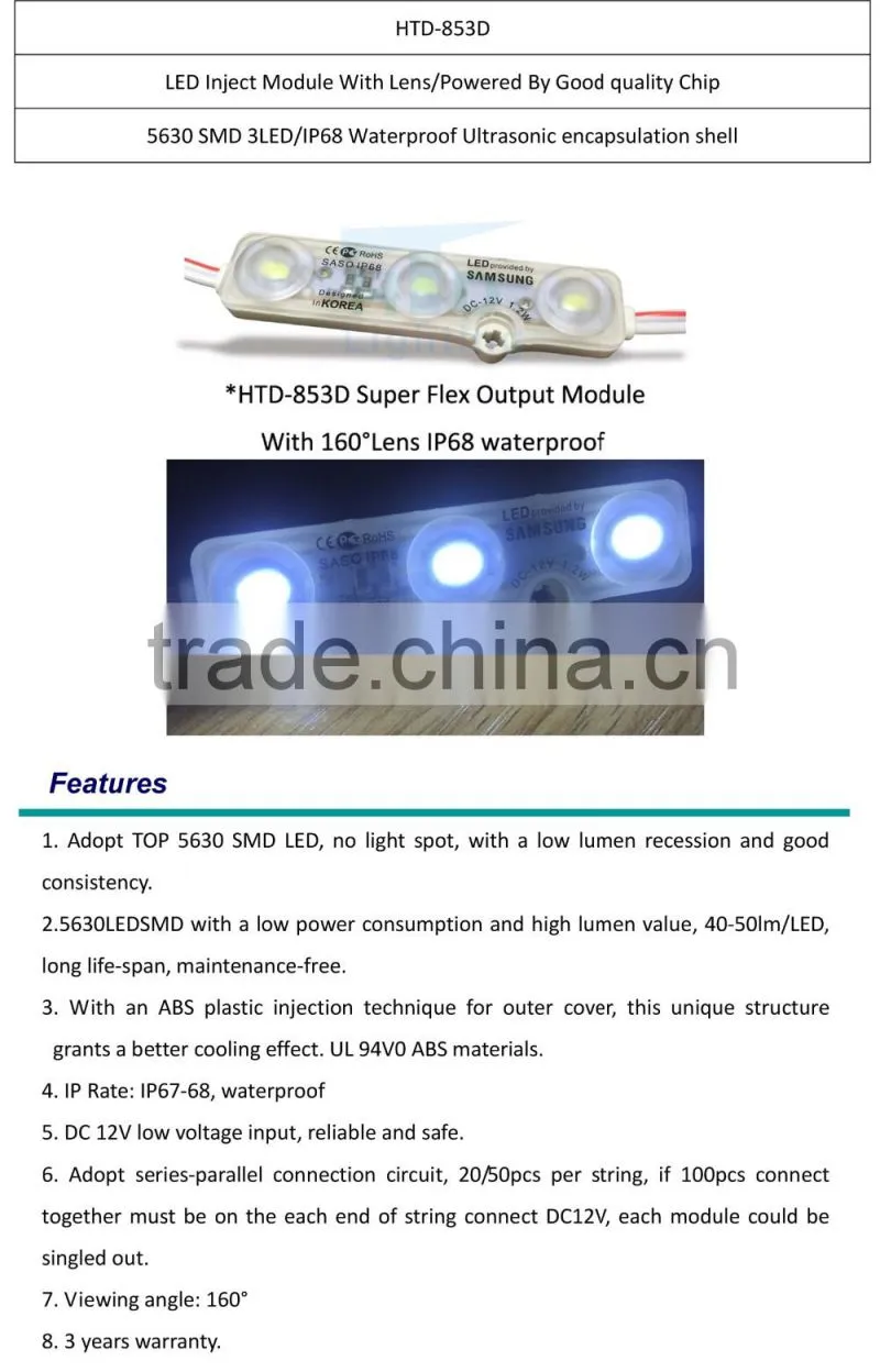 2016 new design with samsung led module hot sale