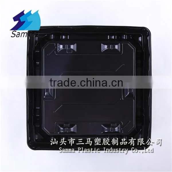 KW-0011FG-B Printed Plastic Container,Container with Transparent Cover, Food Plastic Container