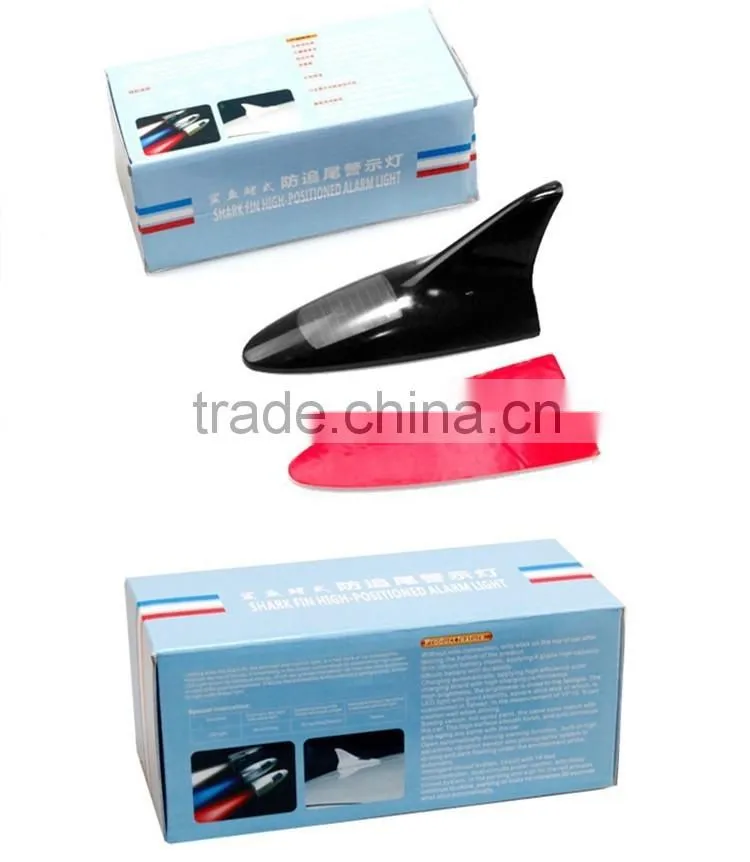 Shark fin Solar energy car roof anti chasing tail light