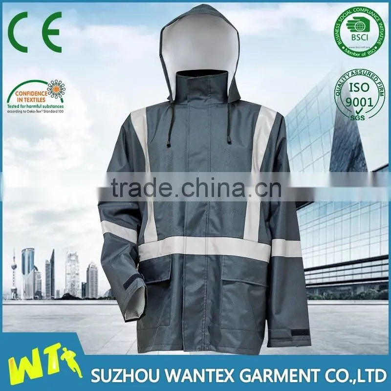 hot sale safety raincoat waterproof jacket hi vis rain coat reflective rain coat