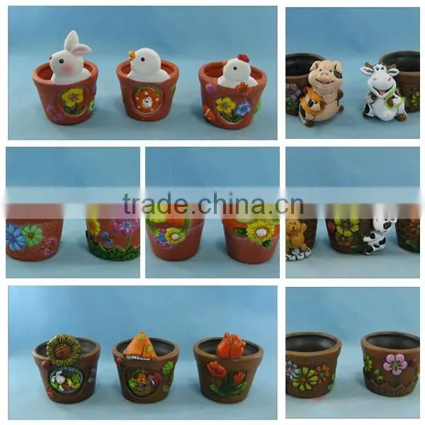 Wholesale garden decoration carpenterworm shape pot, bonsai pot