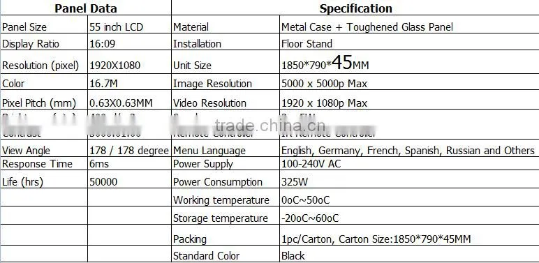 Control remoto indoor floor standing lg screen 55 inch interactive multi touch table/electronic advertising board