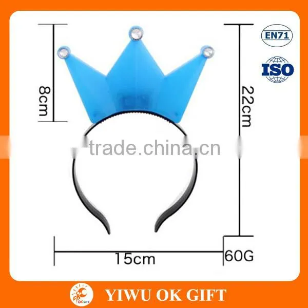 Cheap Plastic LED Light Crown Headband for Party