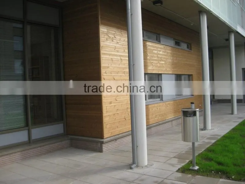 Outside solid thermowood wall panels