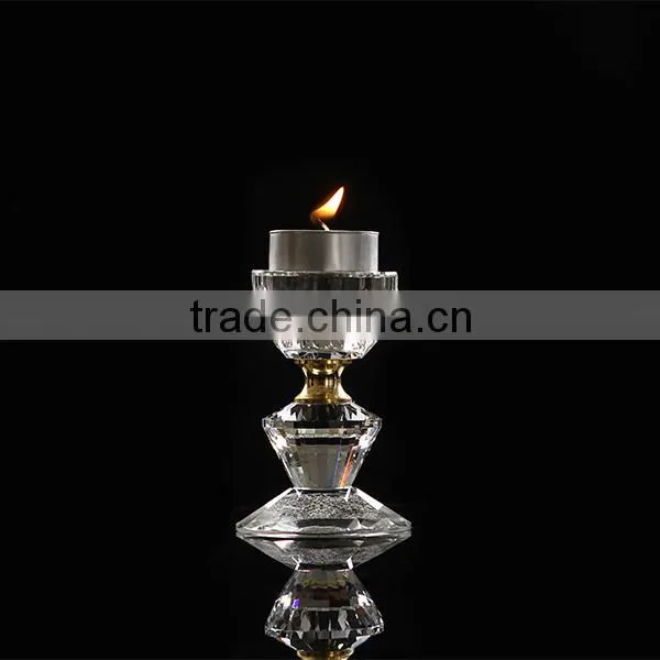 K9 Material Cubic Crystal Glass Candelabra For Table Center