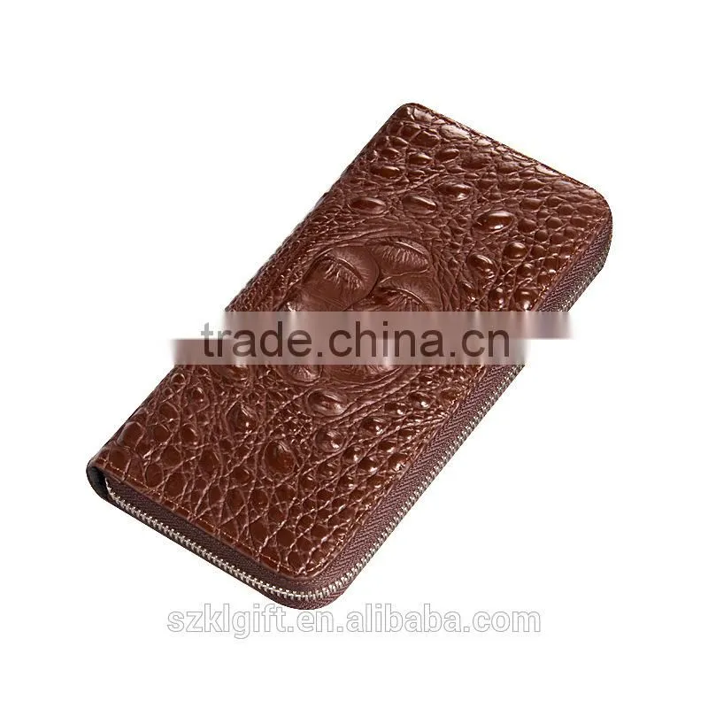 2016 crocodile leather wallet wallet with mobile phone holder violet purse wallet