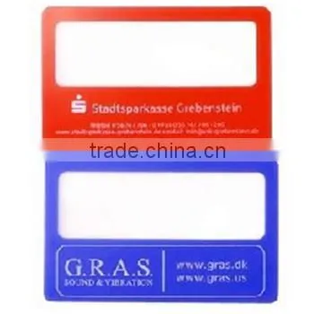 Factory OEM colors PVC Material Plastic Credit Card Magnifier for reading Fresnel Lens