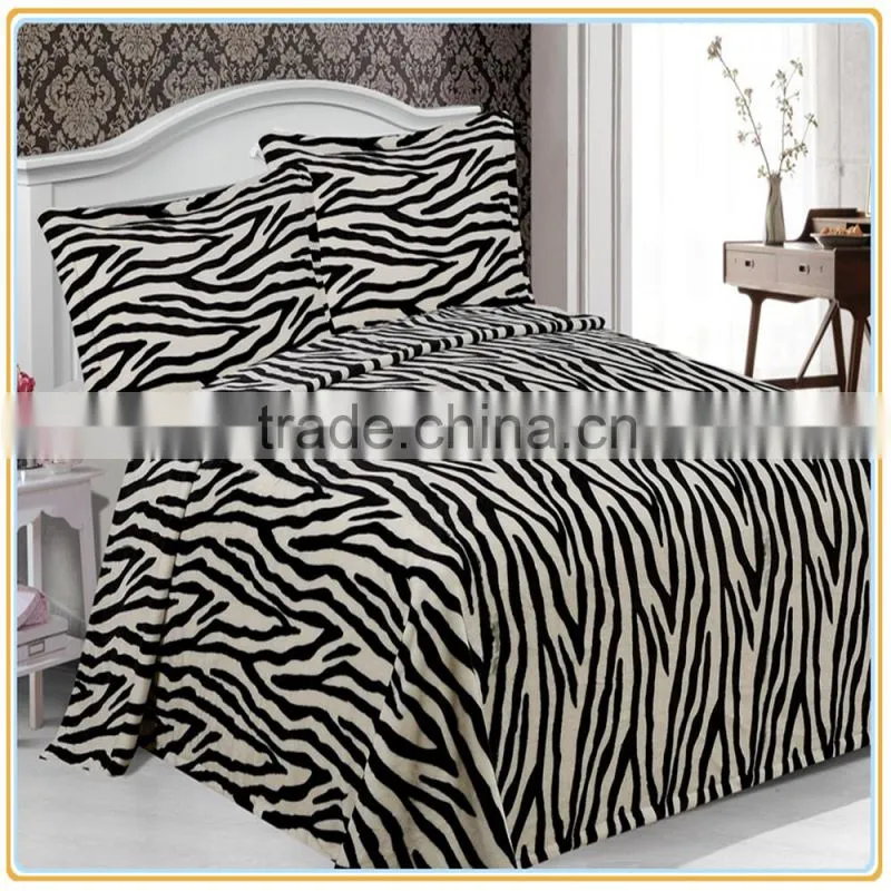 Hot Selling Zebra Prints MicroPlush Bedding Set