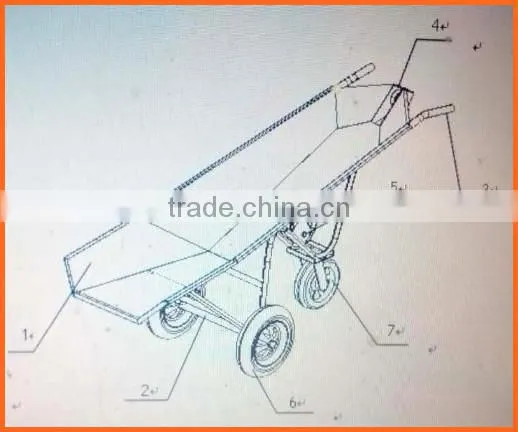Hot Top Quality Stainless steel hand trolley and carts three whells for dead pig