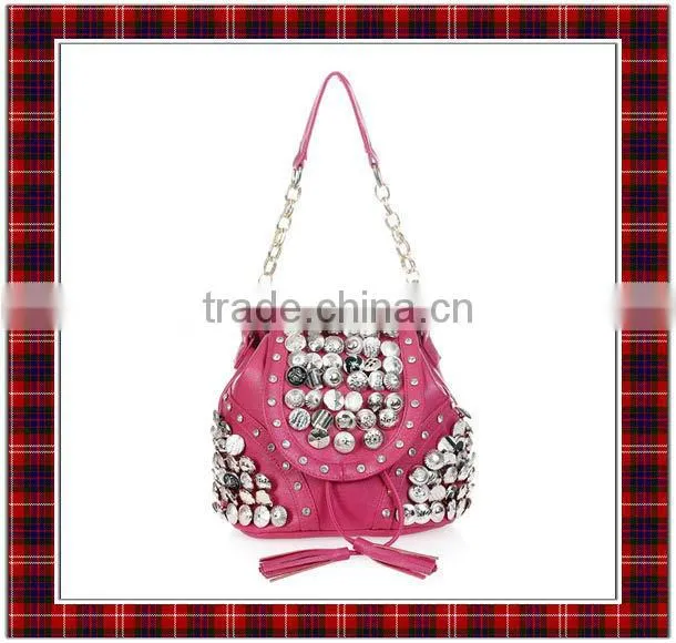 2015 New Model Korean Fashion Button Diamond Retro Popular Tassel Backpack/Crossbody Bag (BCC029-1)