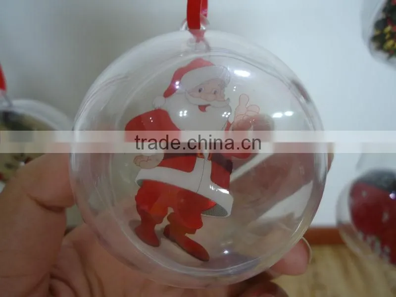 High Quality Plastic Transparent Xmas Ball (Colorful transparent)