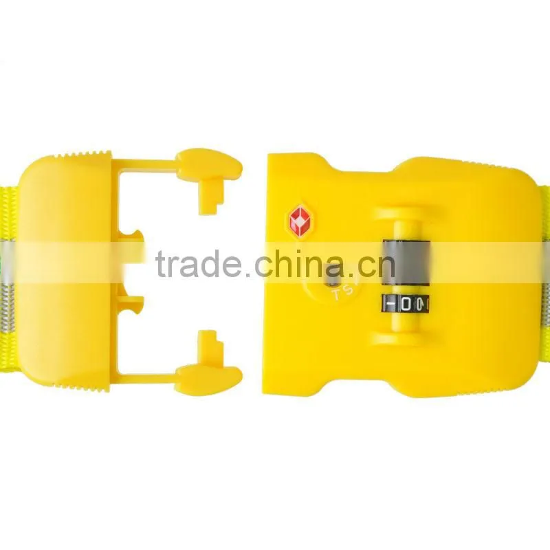 Yellow 2m Travel 3-Dial Combination TSA Lock Luggage Suitcase Secure Strap Belt