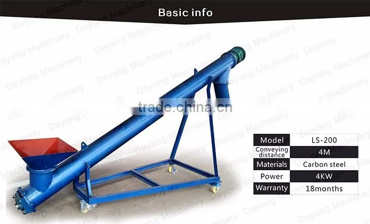 Engineers available to service machinery overseas grain screw conveyor stainless steel price