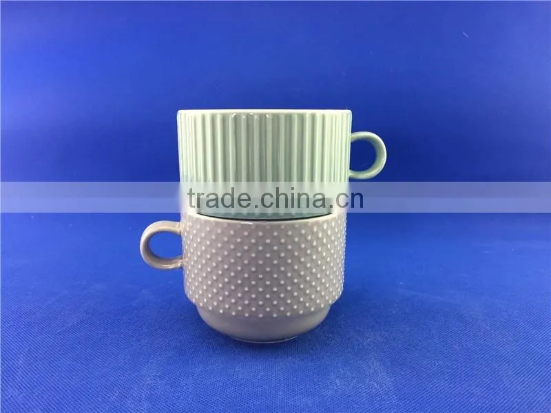 hot selling colorful stackable coffee mugs with rack